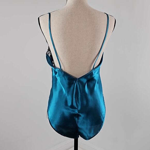 Victoria Secret Vintage Gold Label Teal Satin Lace Intimates | Womens Medium - Picture 5 of 15